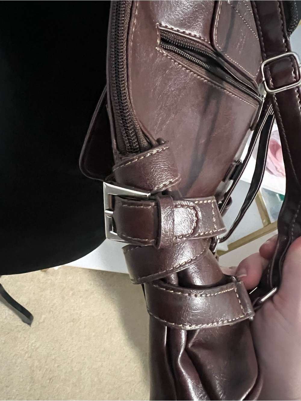 Mouflon Leather Brown Backpack - Casual Daypack - Picture 13 of 16